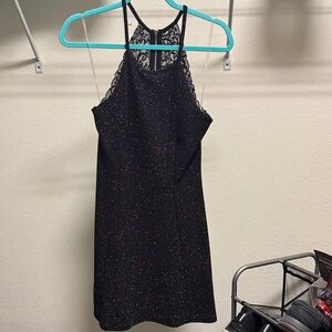 Speechless Black Glitter Mini Dress